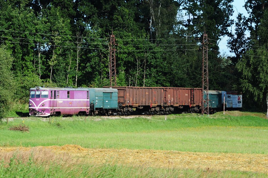 2020.08.27 JHMD T47.019 Jindřichův Hradec - Nová Bystřice Güterverkehr Rollbock (0)